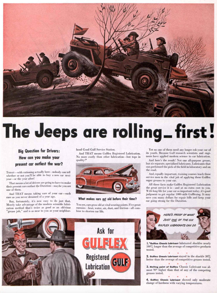 1942-02-07-sat-evening-post-the-jeeps-are-rolling-ad-gulflex-pg31-lores