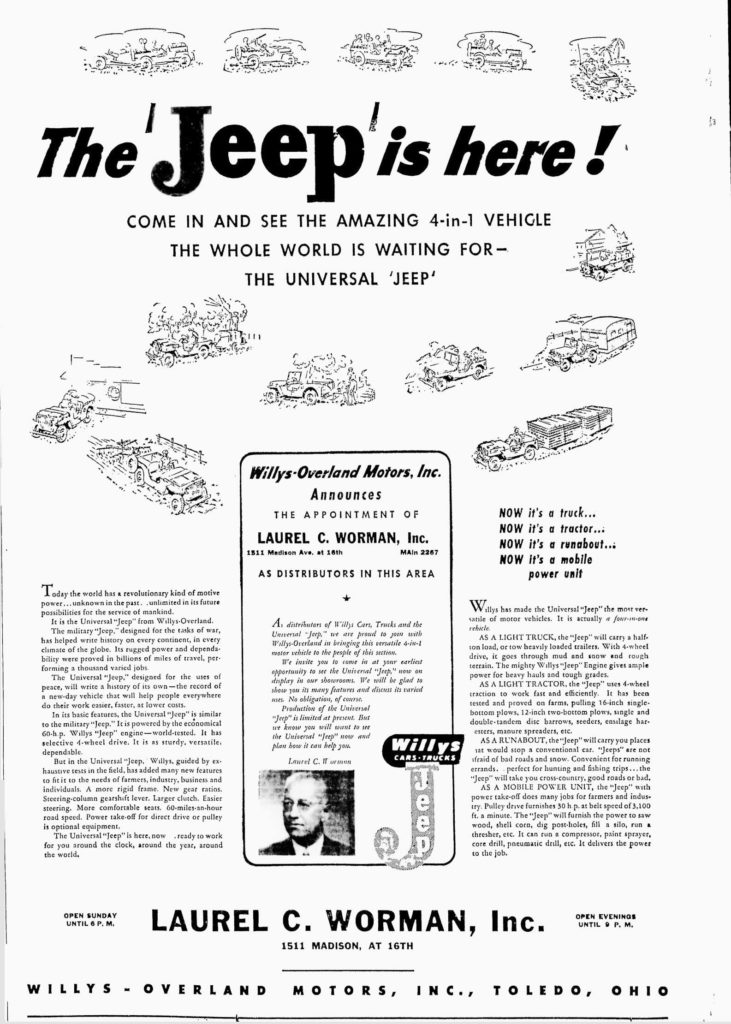 1945-08-22-toledo-blade-worman-announces-jeep
