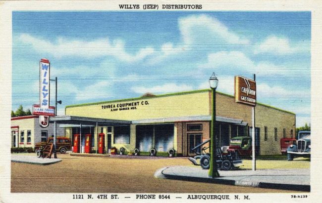 willys-dealership-nm-postcard