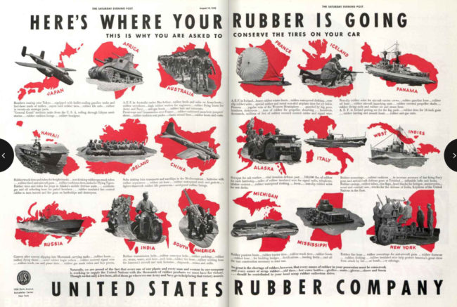 1942-08-15-sat-evening-post-heres-where-your-rubber-is-going-pg48-49-rubber-company-ad