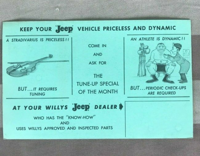 jeep-dealer-service-stradivarus-postcard