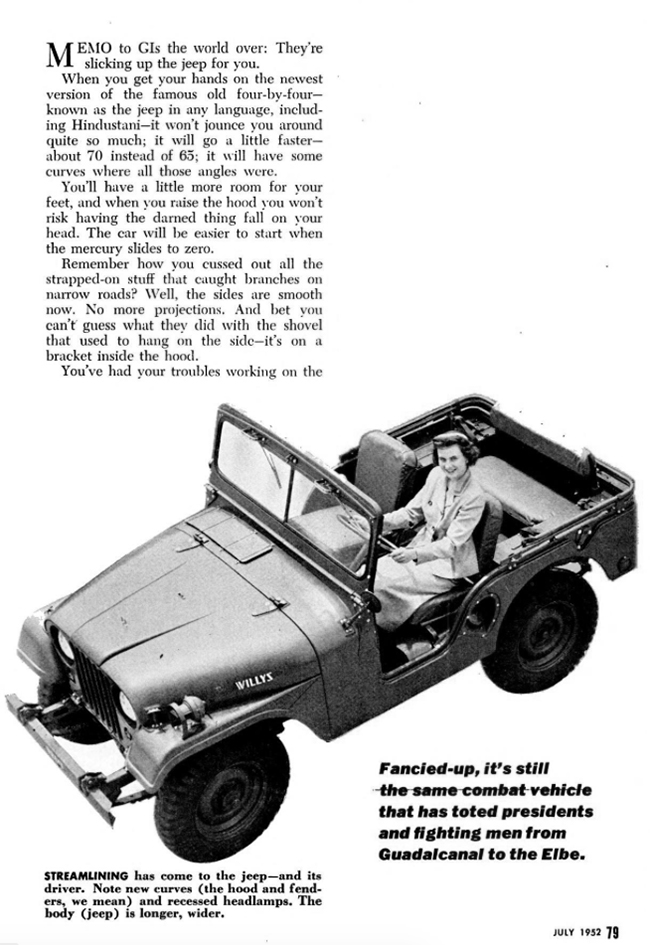1952 Article Introducing the M-38A1 in Popular Science
