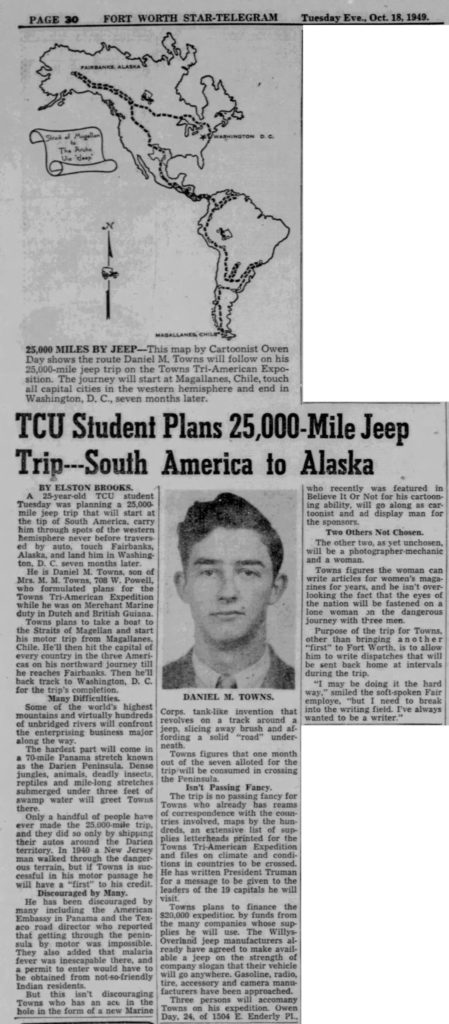 1949-10-18-fort-worth-star-telegram-jeep-trip-SA-to-Alaska-lores