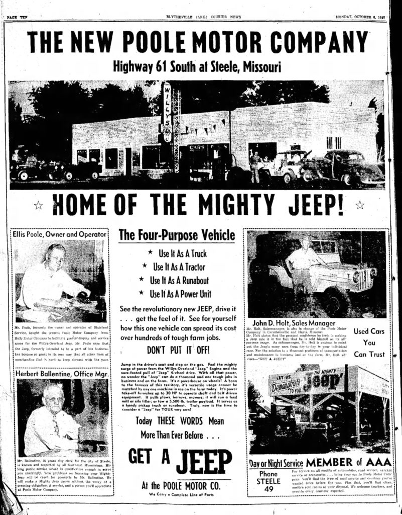 1947-10-06-courier-poole-motor-co-jeep-ad